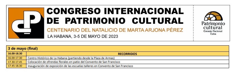 Congreso Int Patrimonio Programa 3 de mayo 2
