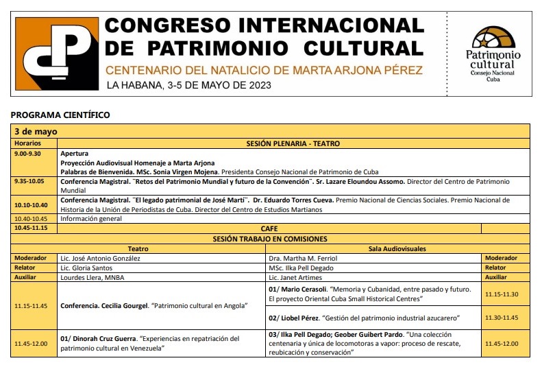 Congreso Int Patrimonio Programa 3 de mayo